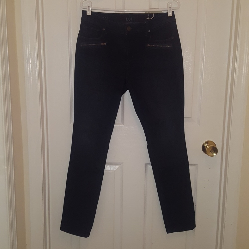 Ann Taylor dark blue modern skinny jeans